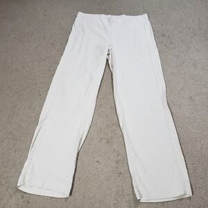 J. Jill Linen Stretch Pants Womens 18 Tall 38x33 Tan Beige Pull On Flat Front